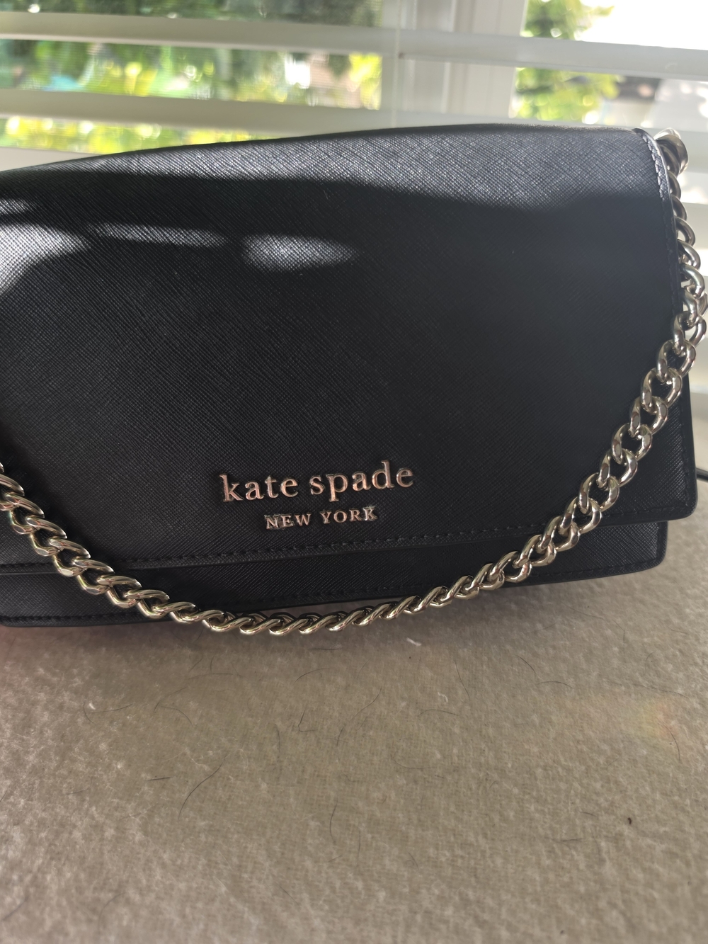 kate spade New York Black Crossbody Bag with Silver Chain - Picture 2 of 6